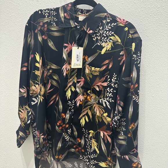 Olive Leaf Button Down NWT